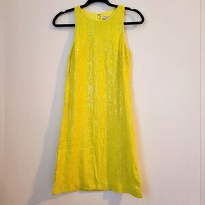 Halston Heritage Yellow Sequin Dress